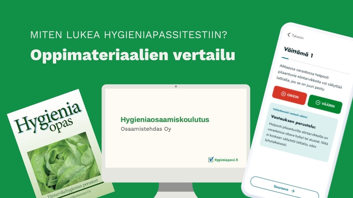 Opiskele Ja Valmistaudu Hygieniapassitestiin Vertailussa Eri 