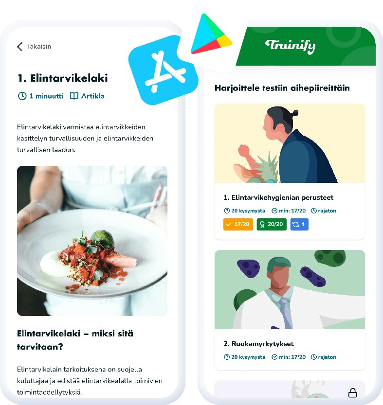 Trainify-sovellus, 14 päivän käyttöoikeus (Suomi, Englanti)